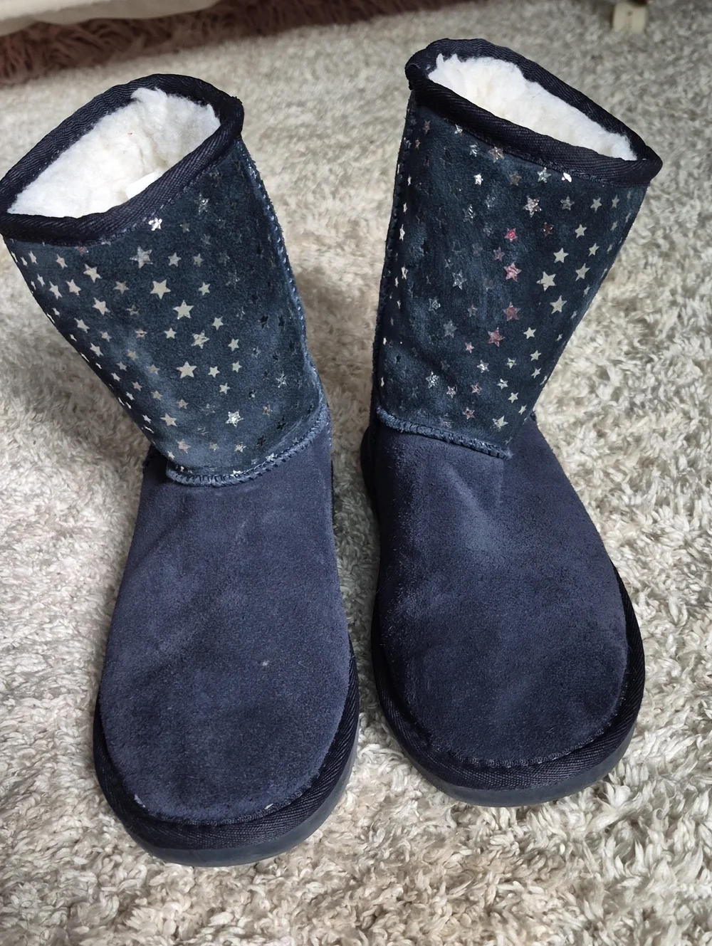 Koolaburra Navy Star-Print Kids Winter Boots